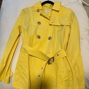 Joie yellow short belted waterproof trench coat